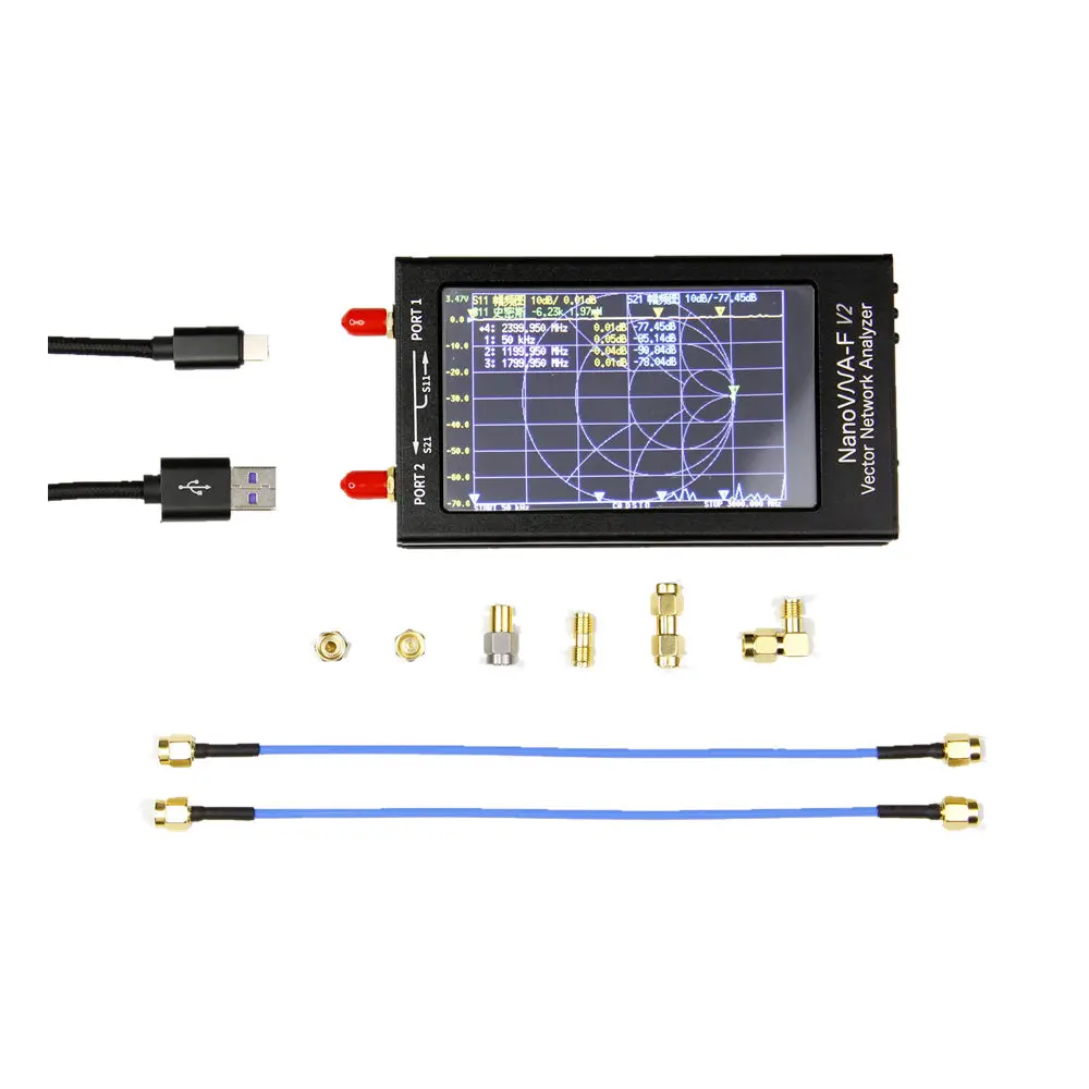 

4.3" inch Vector Network Analyzer 50KHz-3GHz V2 NanoVNA-F VNA Vector Network Antenna Analyzer UHF HF VHF