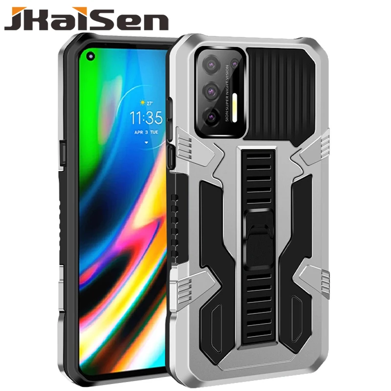 

JKaiSen Strong Anti-Fall Armor Phone Case For OPPO A15 Shockproof Bracket Protective Cover For OPPO A16 Kickstand Back Case