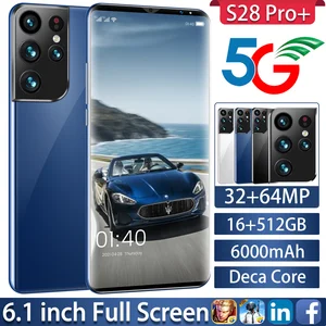 S28 Pro+ 16 512GB Global Version New 6000mAh 6.1 inch 5G Mobile Phone
10 Core Cellphone 4G Smartphone Network