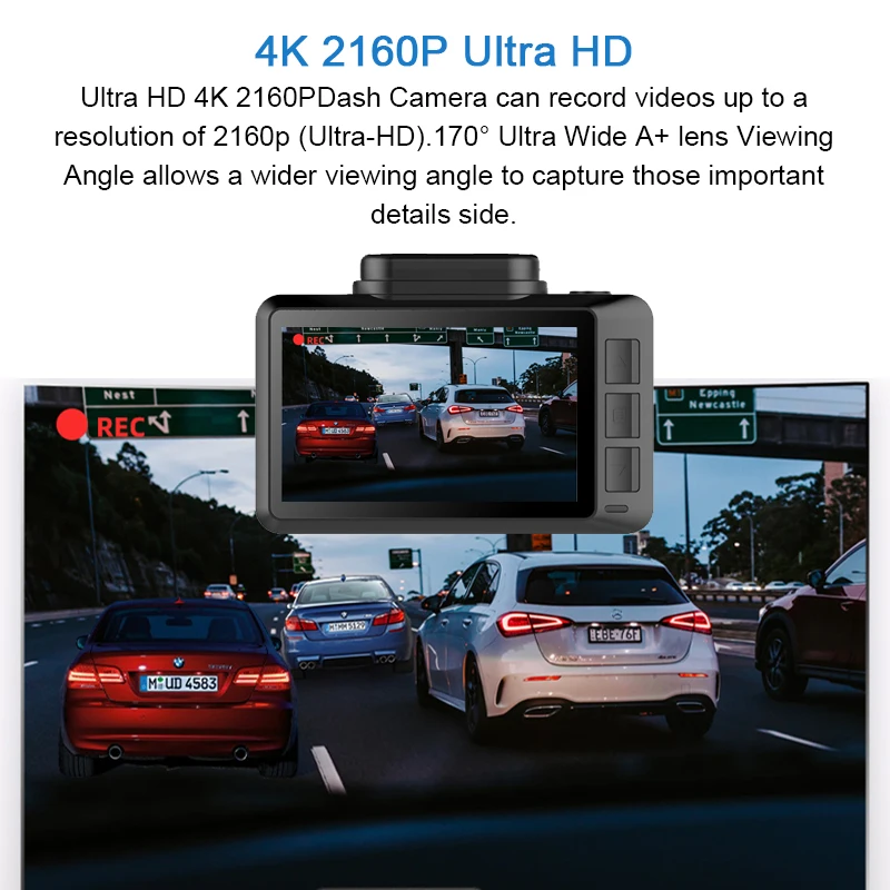Видеорегистратор Ultra HD 4K 3840*2160P 3 дюйма магнитный кронштейн датчик жестов G-датчик