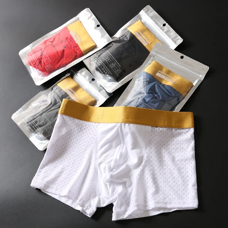 

Мужское нижнее белье Sao, крутые Модальные сетчатые ажурные сращивающиеся технологии, мужские боксеры, нижнее белье