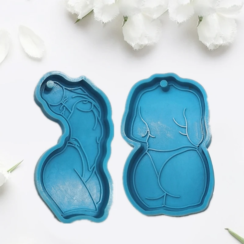 

39XE Sketch Sexy Woman Keychain Epoxy Resin Mold Jewelry Pendant Silicone Mould DIY Crafts Ornaments Decorations Casting Tools