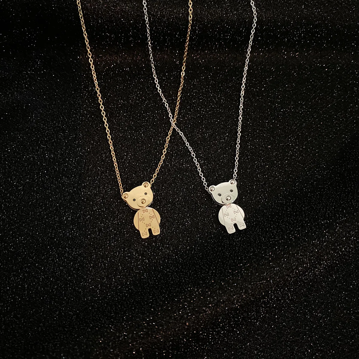 Японское и корейское креативное ожерелье в виде медведя из титановой стали