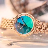 ladies watch hand simple temperament steel band colorful face green fashion waterproof womens watch new 2022
