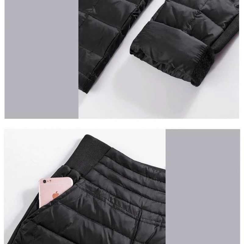 Утепленные бархатные штаны с высокой талией зимние теплые брюки на утином пуху XL