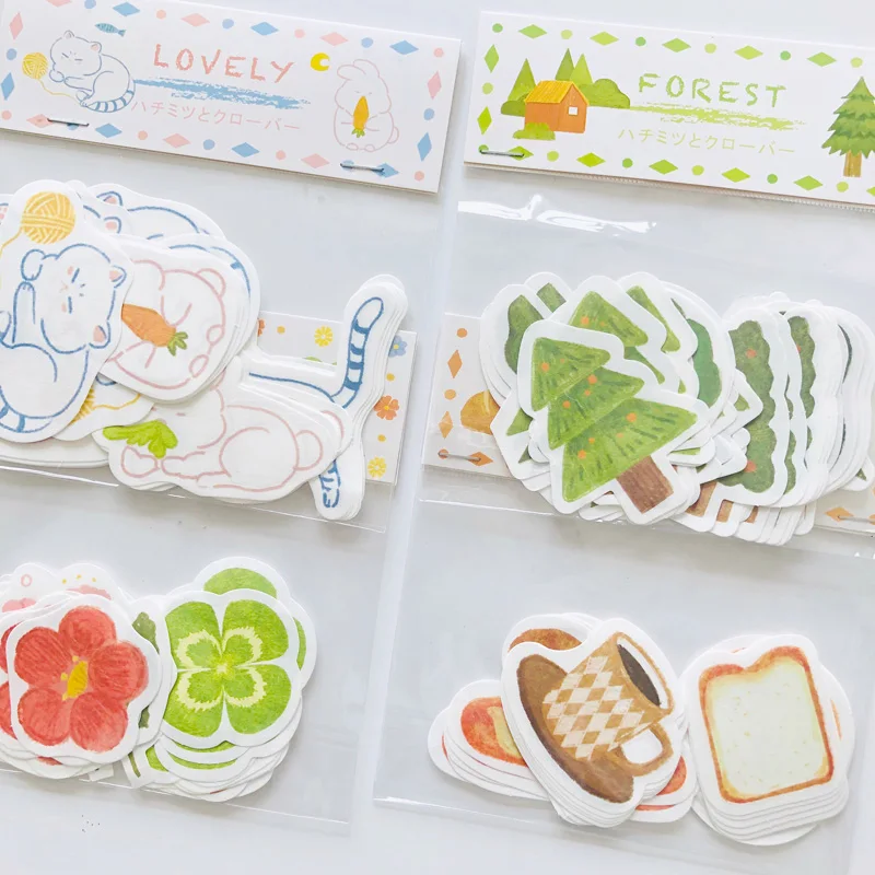 30 шт./пакет кошачий кролик лес цветы хлеб свободные блокноты материал бумажный