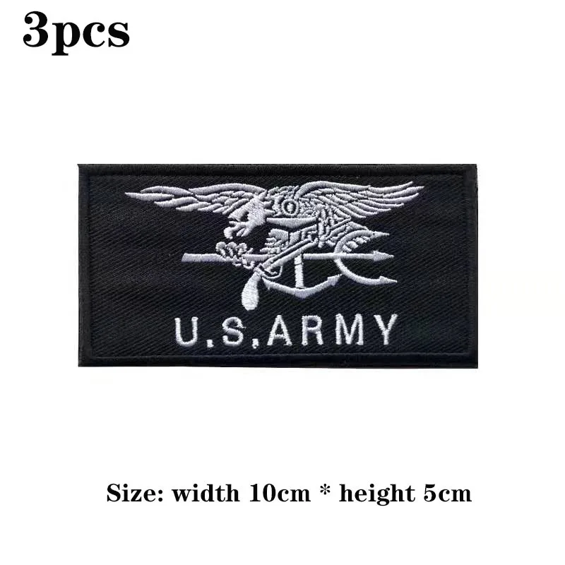 

3pcs U.S. seal badge rectangular eagle flag armband clothing embroidery Velcro patch military fans military operation armband