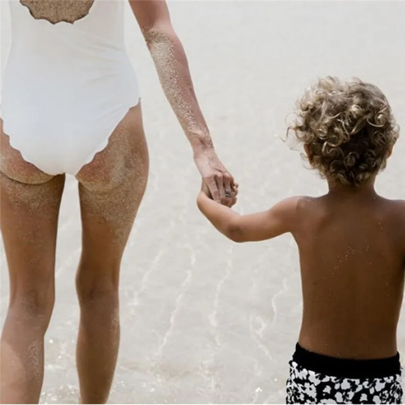 

GAOKE New Women Sexy One-piece Beachwear Women Summer Wave Shape Wide Straps Swimsuit Solid Color 739403