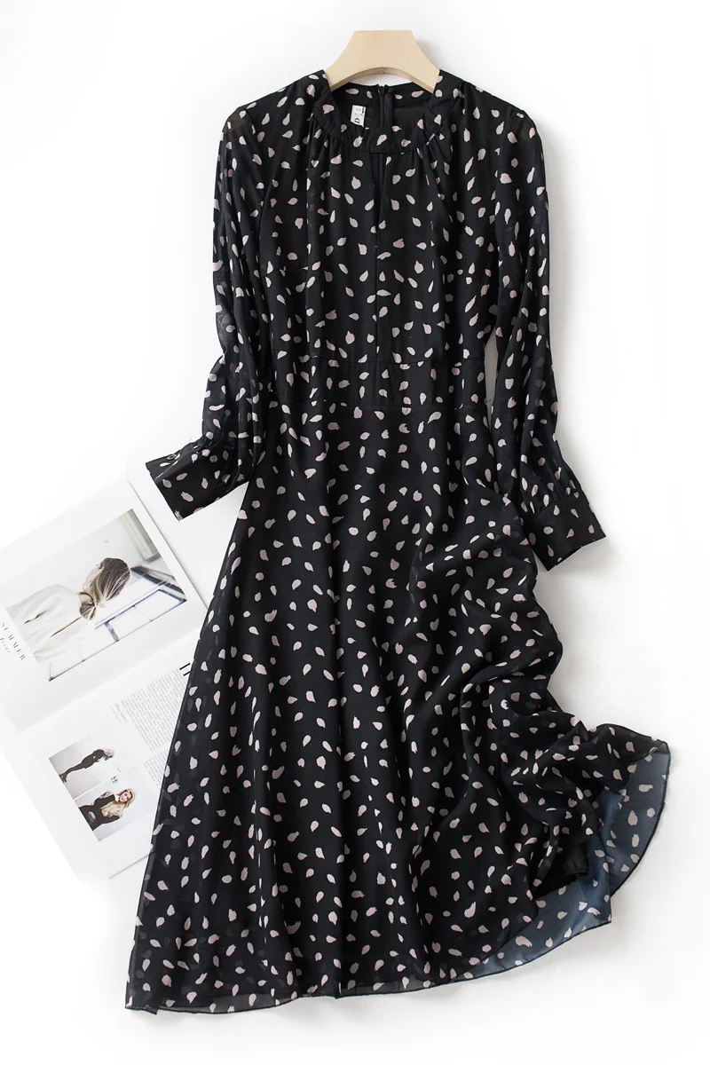 

Black Floral Dress 2021 New Autumn Fashion Foreign Style Long Sleeve Fairy Gentle Wind 2021 Popular Skirt