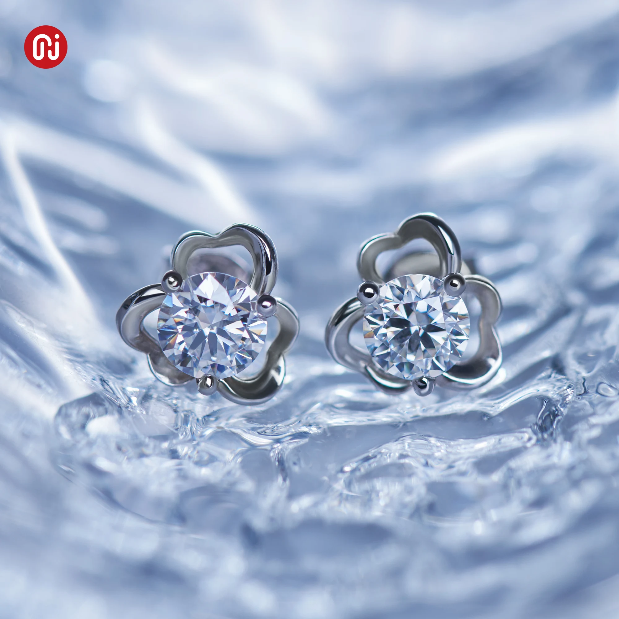 GIGAJEWE Moissanite всего 1.2ct 5 мм 925 Серебряные сережки 18 к позолоченные алмазные пробы