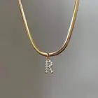 Ожерелье с инициалом циркония для женщин, золотая цепочка со змеиным плетением 2021, чокер с надписью, модное колье, женское ювелирное изделие, подарки дружбы