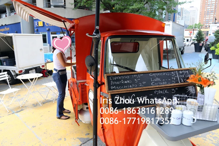 Бестселлер грузовой велосипед с Piaggio Ape 3 Wheeler Ape пищевой фургон на продажу