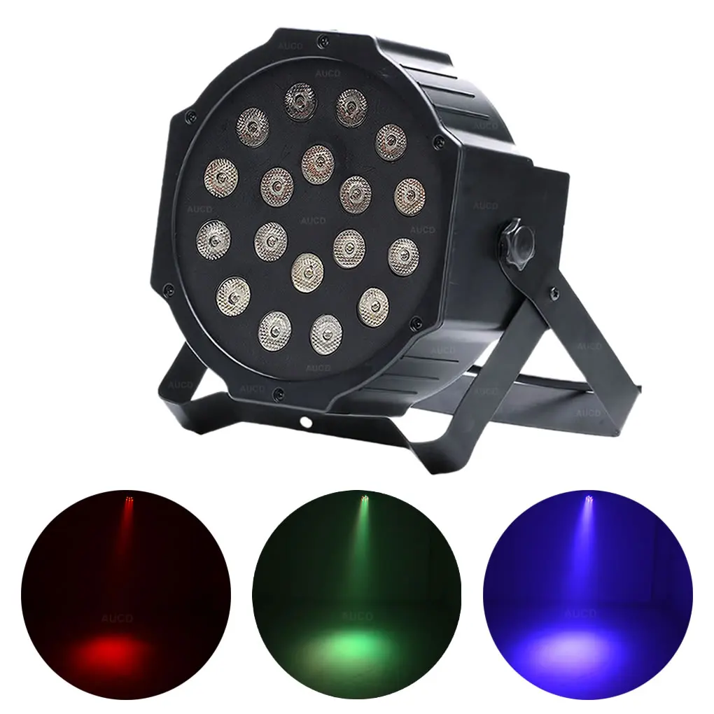 AUCD Мини Портативный 18 Вт RGB светодиоды par-лампочка DMX прожектор для дискотеки шар прожектор DJ для сцена на вечеринках и шоу светотехническая панель огни LE-Par18
