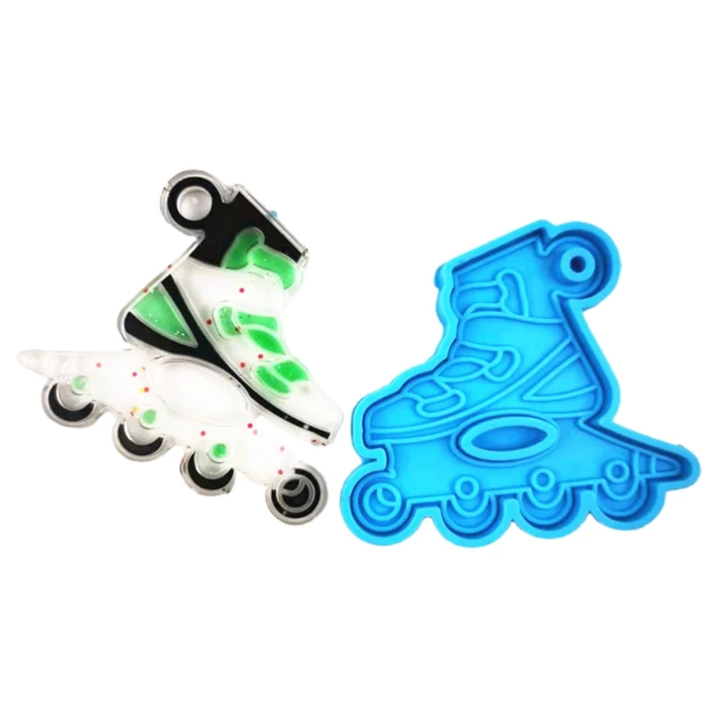 

Roller Skates Skateboard Shaped Keychain Epoxy Resin Mold Pendants Silicone Moul N58F