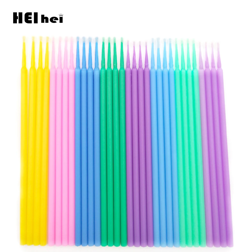 100 шт./лот Микро Кисти для наращивания ресниц макияж Клей щеточки одноразовые