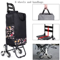trolley cart on wheels woman shopping cart foldable shopping basket elderly stairs trailer portable cart large shopping bags