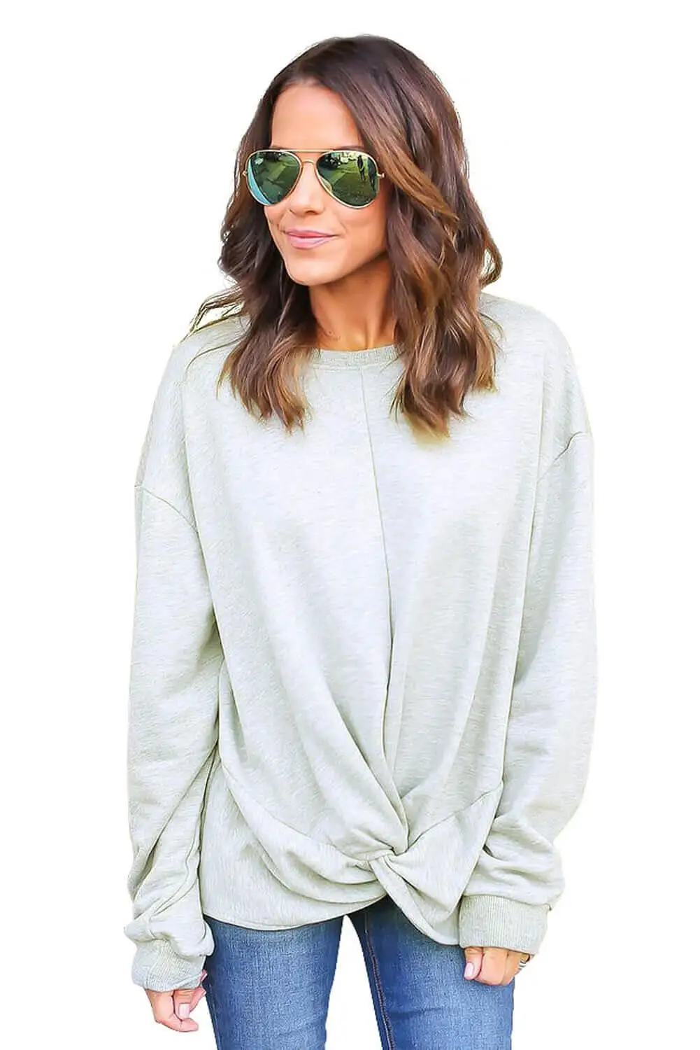 Свитшот с длинным рукавом черный/синий/серый | Женская одежда