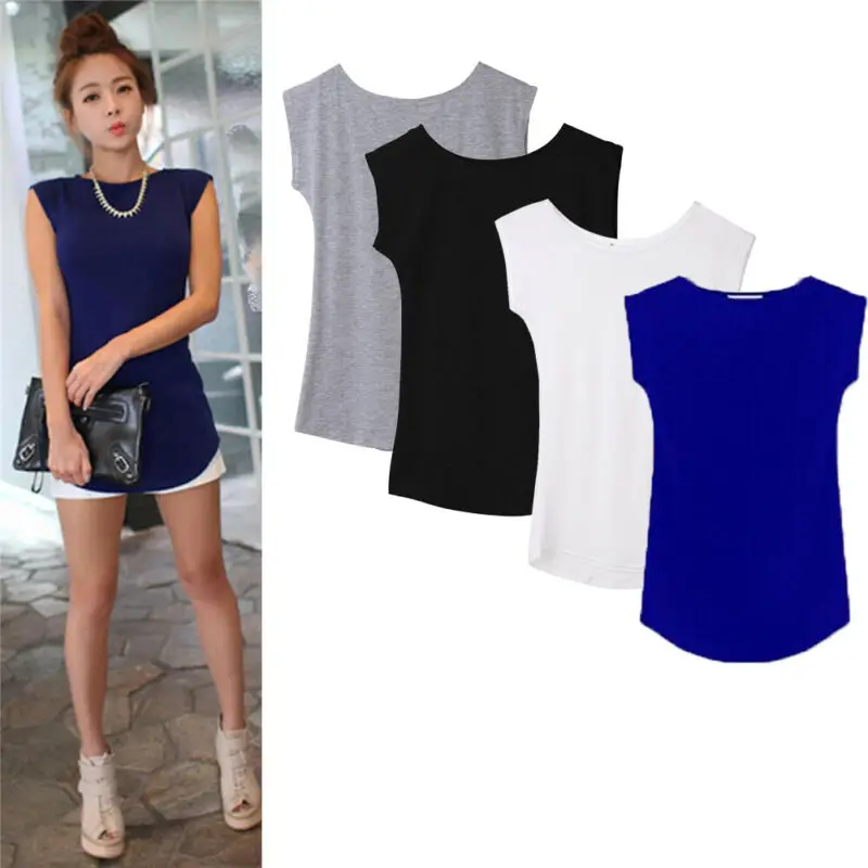 Футболка женская из модала и хлопка свободный однотонный топ без рукавов 4 цвета s