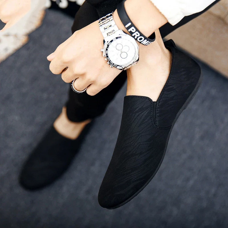 Мужские удобные лоферы на плоской подошве Повседневная дышащая обувь без