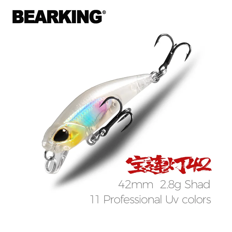 

BEARKING Fishing lures 42mm 2.8g Artificial Baits with VMC Hooks slow Sinking Hrard lure wobblers fishing tackle