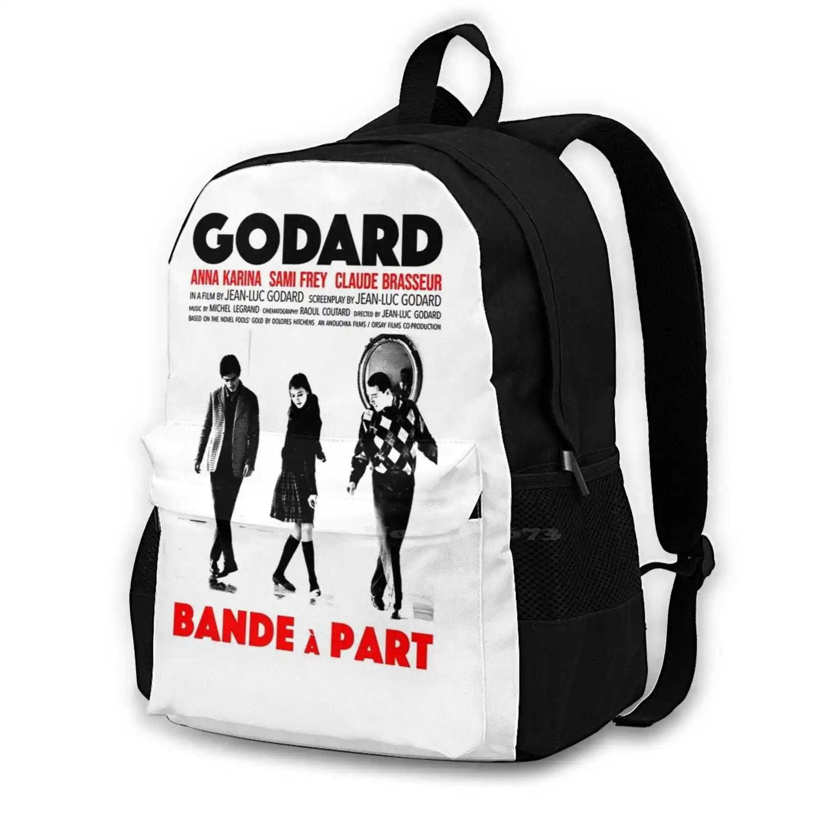 

Cinema Backpack For Student School Laptop Travel Bag Jean Luc Godard Anna Karina Bande A Part Sami Frey Claude Brasseur Godard