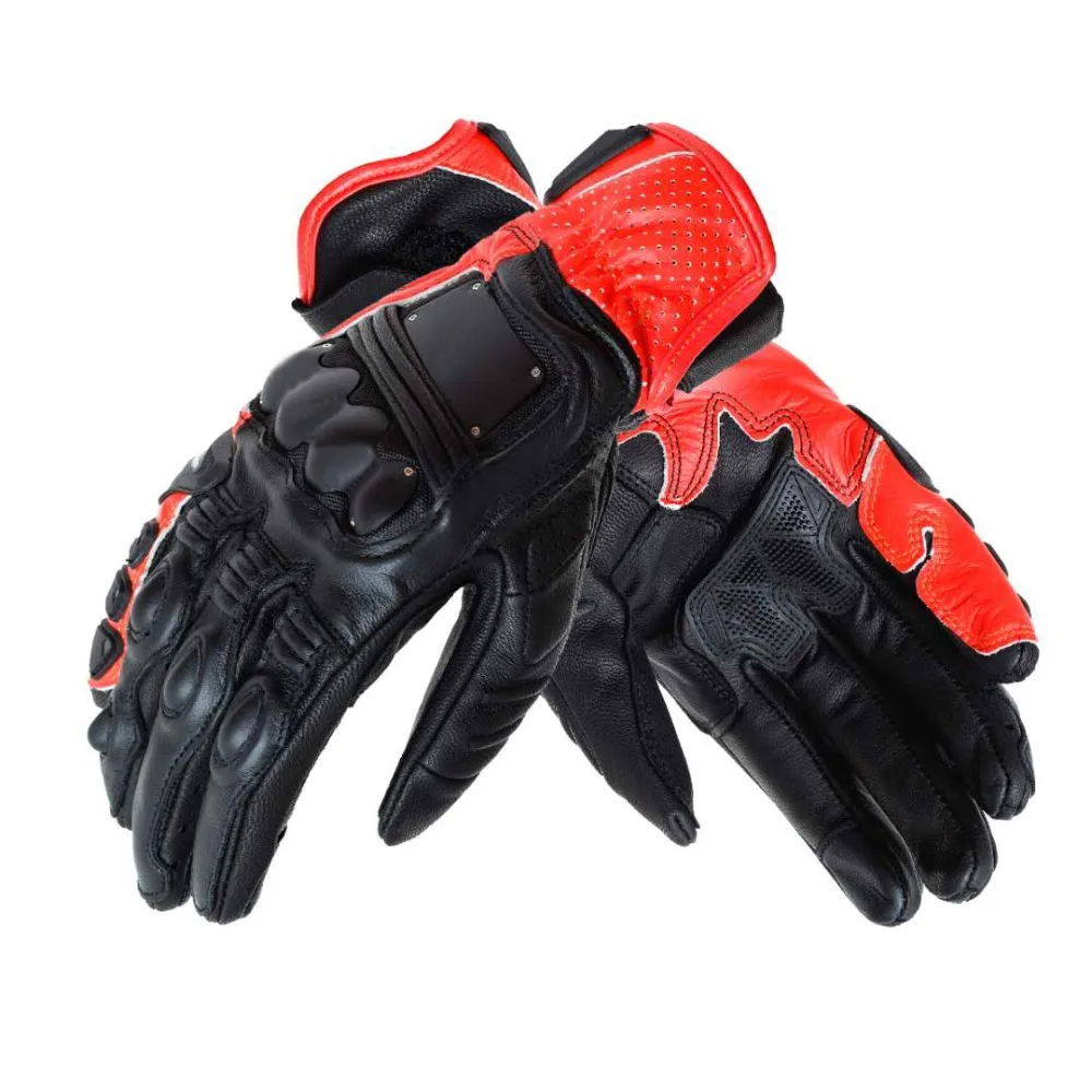 

Dain 4 STROKE EVO Touch Screen Mobile Phone Leather Gloves Motocross Motorbike Street Moto Riding Mens Black Fluo Gloves