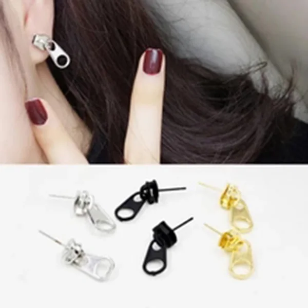 Необычные серьги для подростков модные ювелирные украшения забавные на молнии