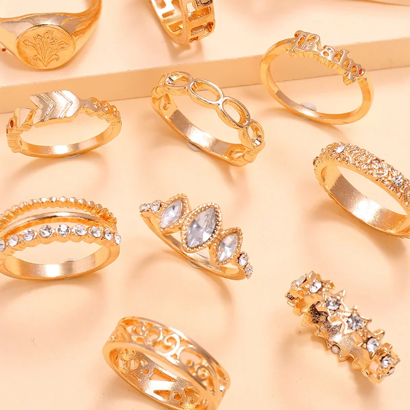 12 шт./компл. богемные женские кольца на палец в виде цветка тюльпана со стрелками