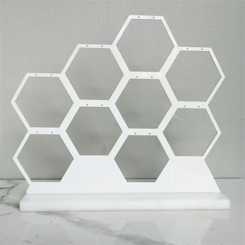 

Acrylic White Honeycomb Jewelry Earring Display Stand Holds 9 Jewelry Earrings Dropshipping