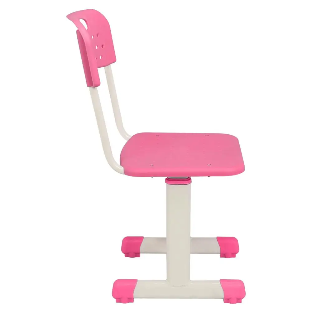 

Adjustable Student Desk and Chair Kit Pink with Hanging Hooks for Students Books and Schoolbags Pencil Groove