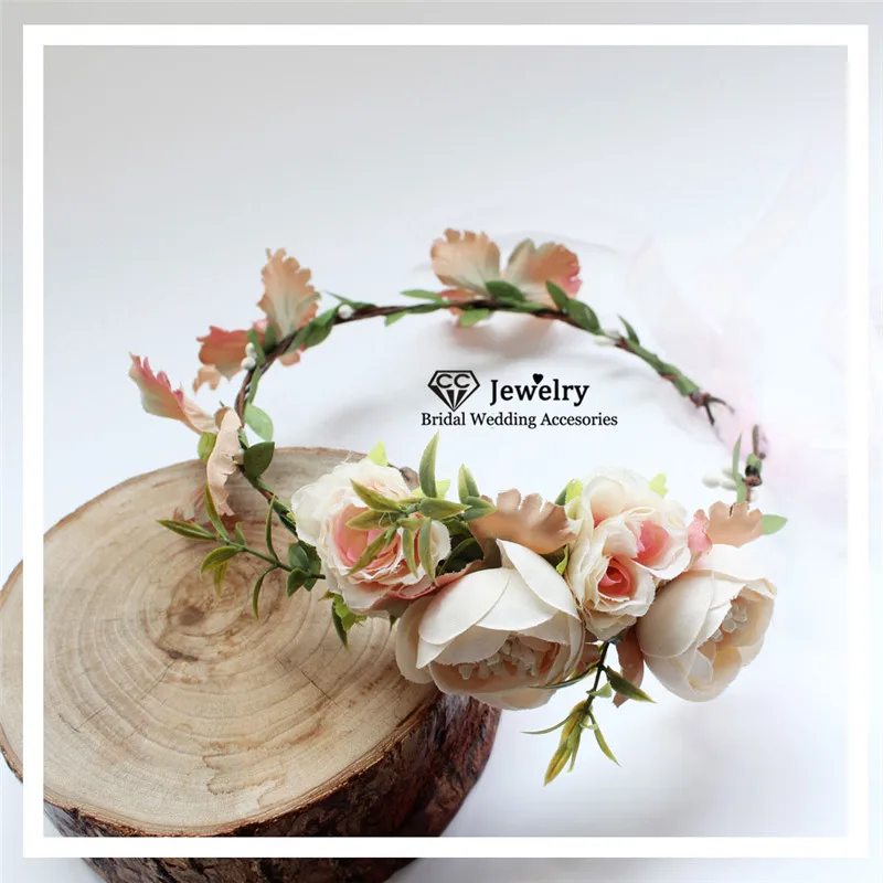 CC повязка на голову в виде короны с цветами обручальные аксессуары для волос