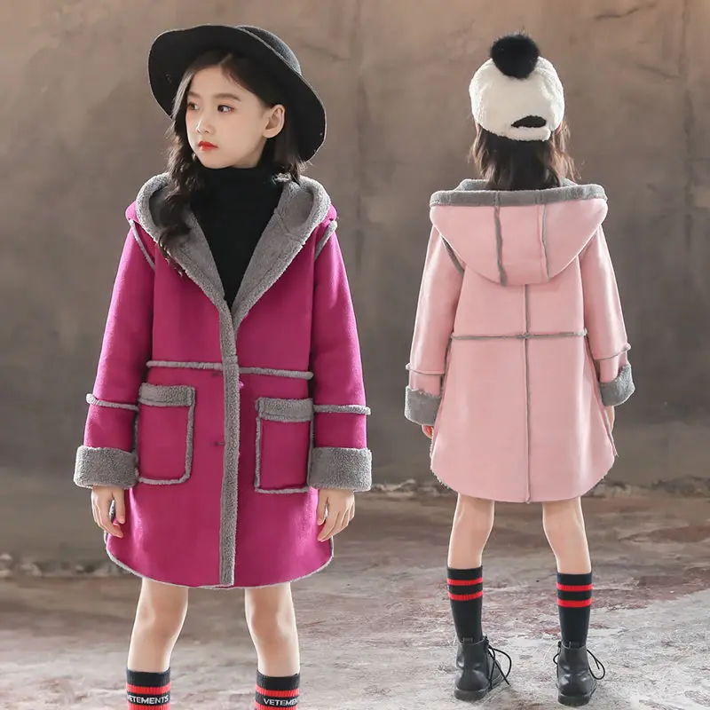 

Children Jacket for Girls Autumn Winter Warm Hooded Coat Girls Clothes Fashion Kids Long Outerwear Girls Coats Teenage Overcoat