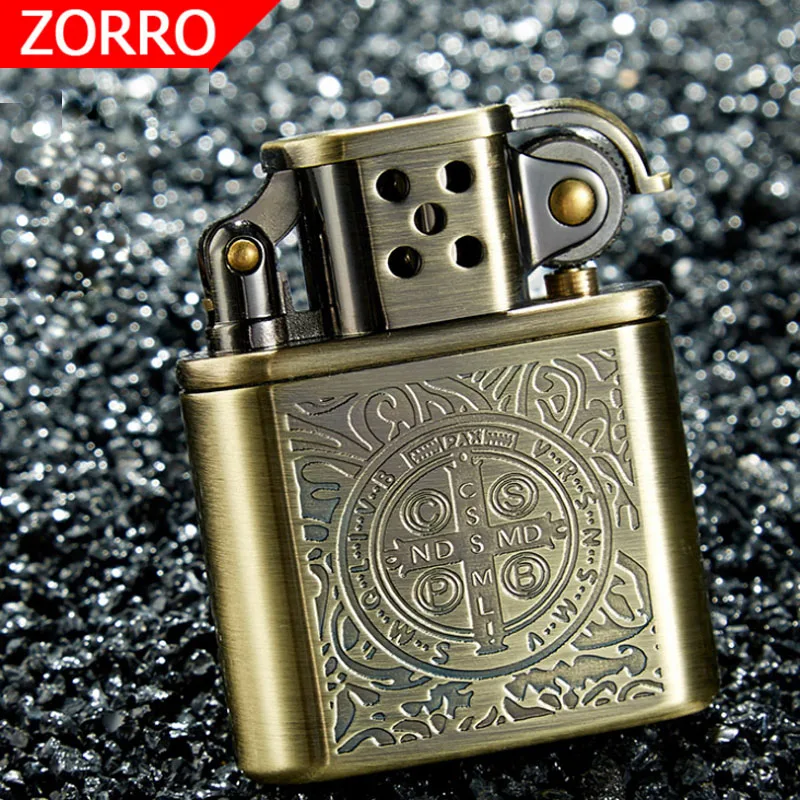 

Constantine Cigarette Lighter Retro Flame Oil Gasoline Kerosene Lighters Grinding wheel Flint Trench Armor Brass Lighter