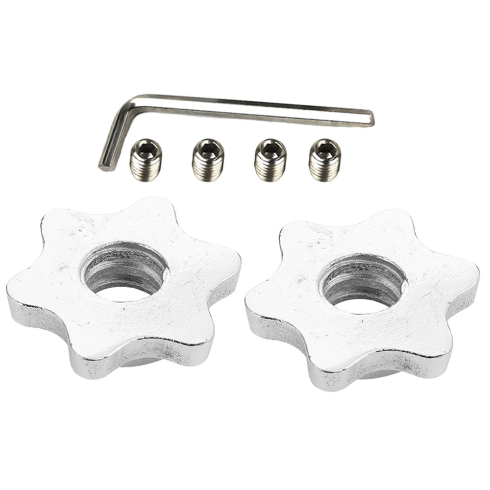 

2 Pcs Anti-Slips Spin-Lock Collar Screw Hex Nut Buckle for Barbell Part