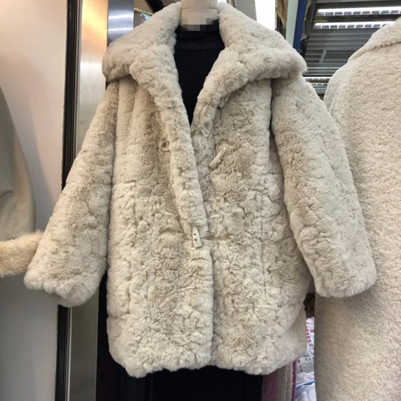 Женское зимнее пальто на пуговицах с роговыми пуговицами винтажное женское