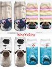Новинка, мужские и женские носки с цифровой печатью 3d, носки-лодочки, милые и удобные носки с принтом мопса, короткие носки