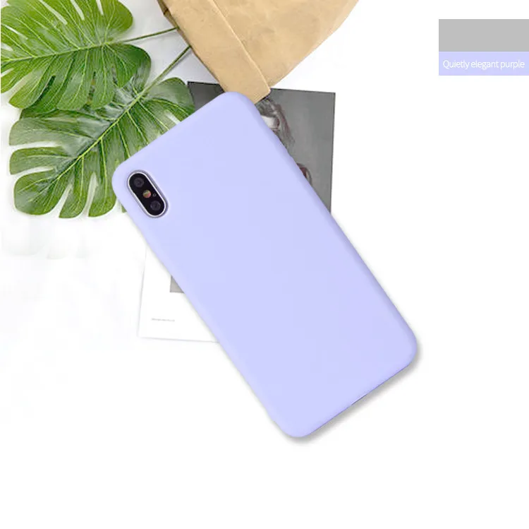 Однотонный силиконовый чехол для iPhone XS 11 Pro Max XR XS Max X 6 6S 7 8 Plus, мягкий ТПУ чехол USLION, карамельный цвет, чехол для телефона - Цвет: Фиолетовый