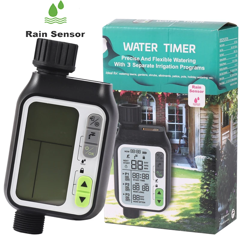 

Automatic Waterproof Irrigation Watering Timer Controller System with Rain Sensor