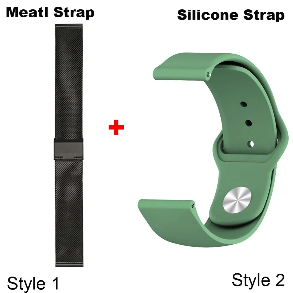 Black-Army Green 22 мм браслет ремешок для Xiaomi Huami Amazfit GTR 47 мм Pace Stratos 2 часы ремешок для samsung gear S3 Galaxy 46 мм Correa браслет - Цвет: Black-Army Green