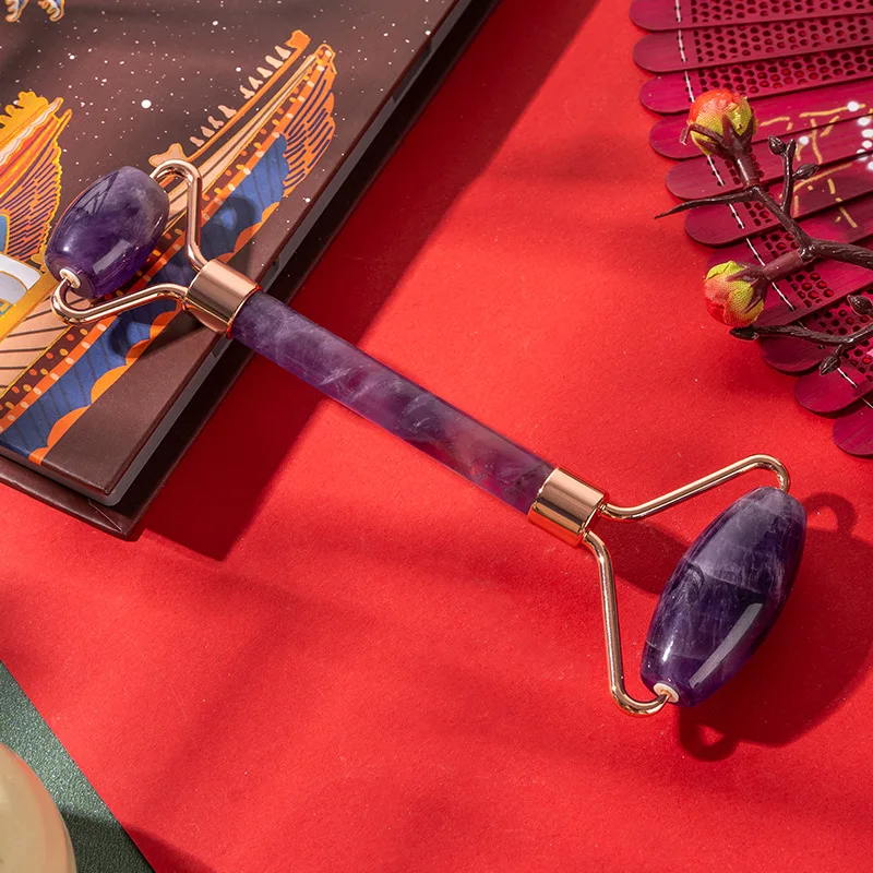 

Facial Massager Roller Natural Jade Stone Guasha Board Scraper Set Face Lift Skin Relaxation Slimming Beauty Neck Thin Lift