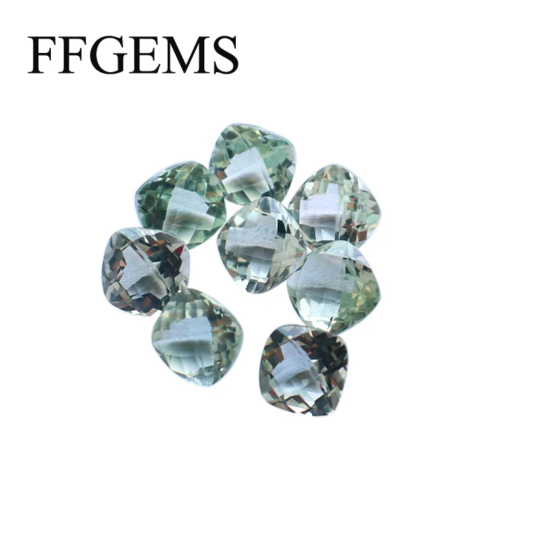 

FFGems натуральный зеленый аметист свободный драгоценный камень мягкая огранка 12 мм Diy для серебра золота тонкая фотография для женщин Свадебная вечеринка