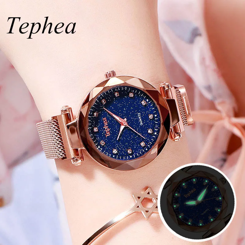 Звездное небо женские наручные часы для женщин кварцевые магнитные часы-браслет