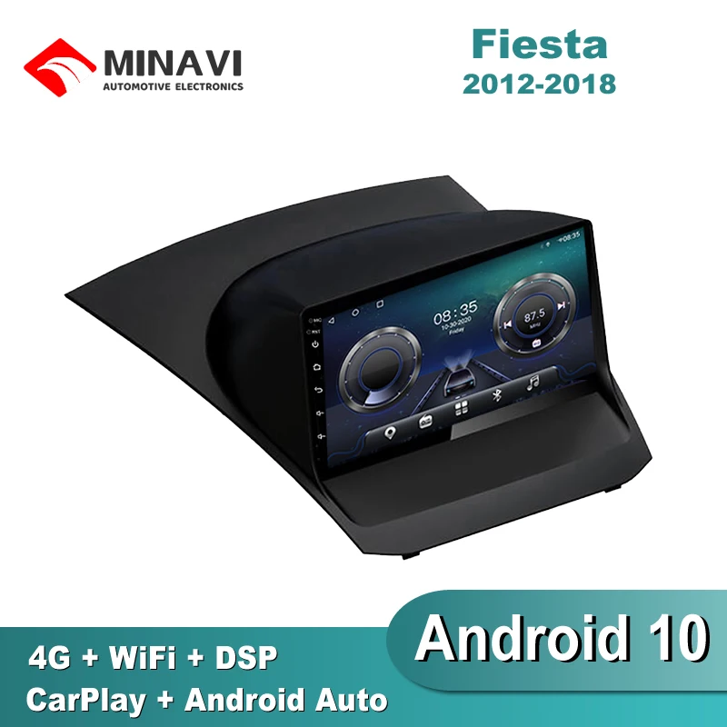 Автомобильное радио мультимедиа 9 дюймов Dsp Android 10 для Ford Fiesta 2012-2017 GPS-навигация