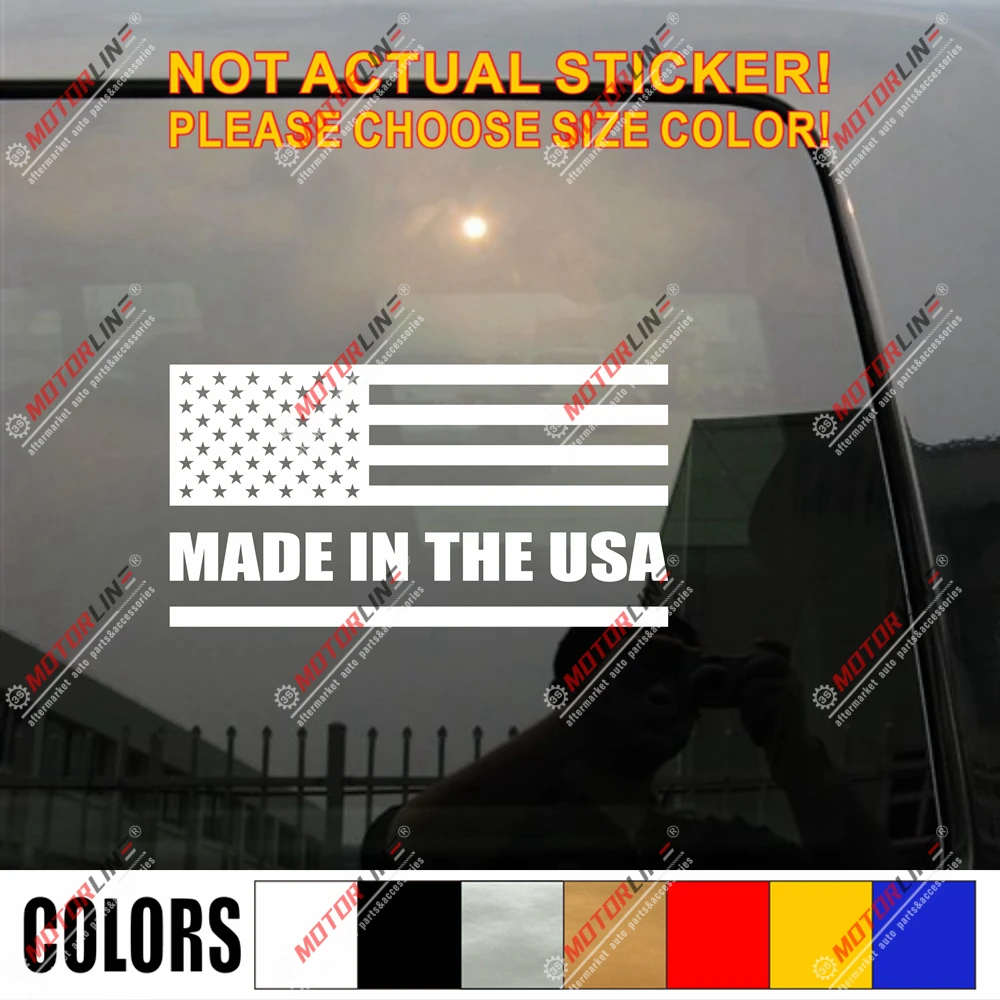 

Made In The USA American Flag Decal Sticker Car Vinyl pick size color