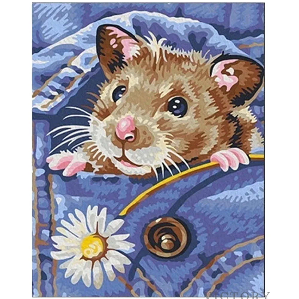 

5D Diy Diamond Painting Hamster Full Drill Pictures of Rhinestones Decor Home Flowers Mosaic Diamond Embroidery Animals Poster