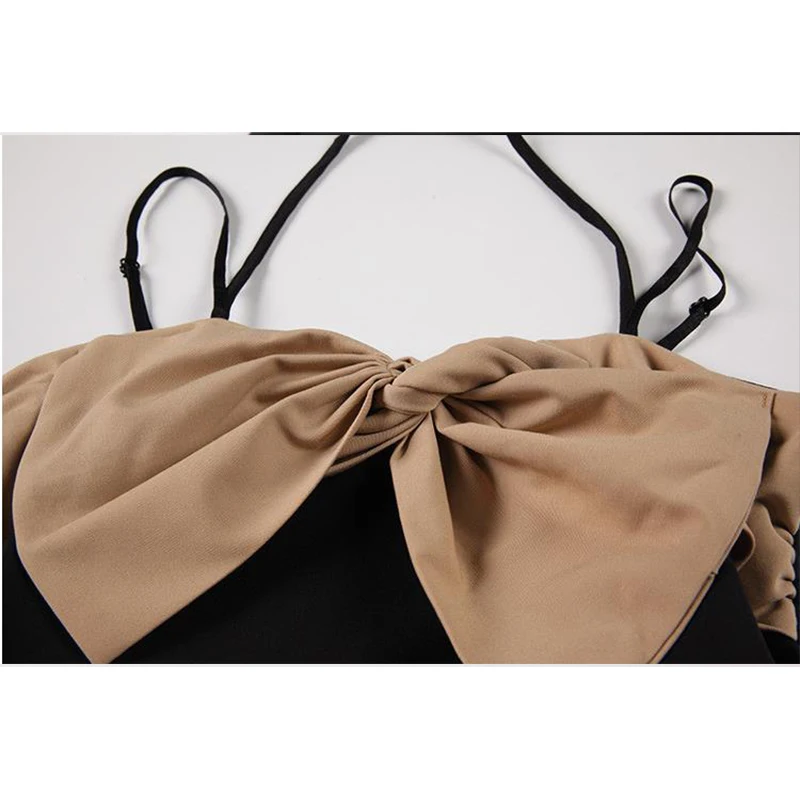 Женское платье с бантом без рукавов летнее тонкое открытой спиной и высокой