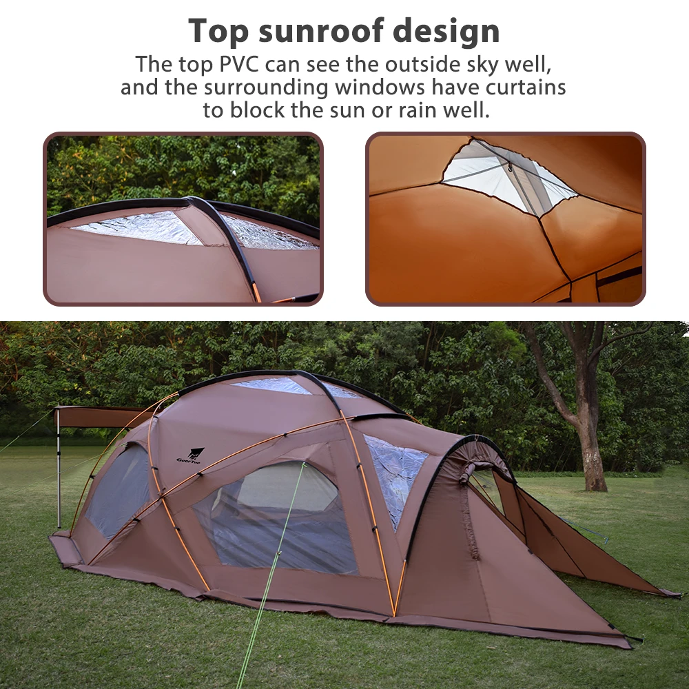 

GeerTop Large Camping Tent Family 6 Person Portable Tents Double Layer Big Room for Tourist Camping Hiking Outdoor Party Event