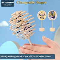 new rotating spin toy wooden spiral lollipop stress relif toy spinning magic wand for children adult funny fidget toys decoation