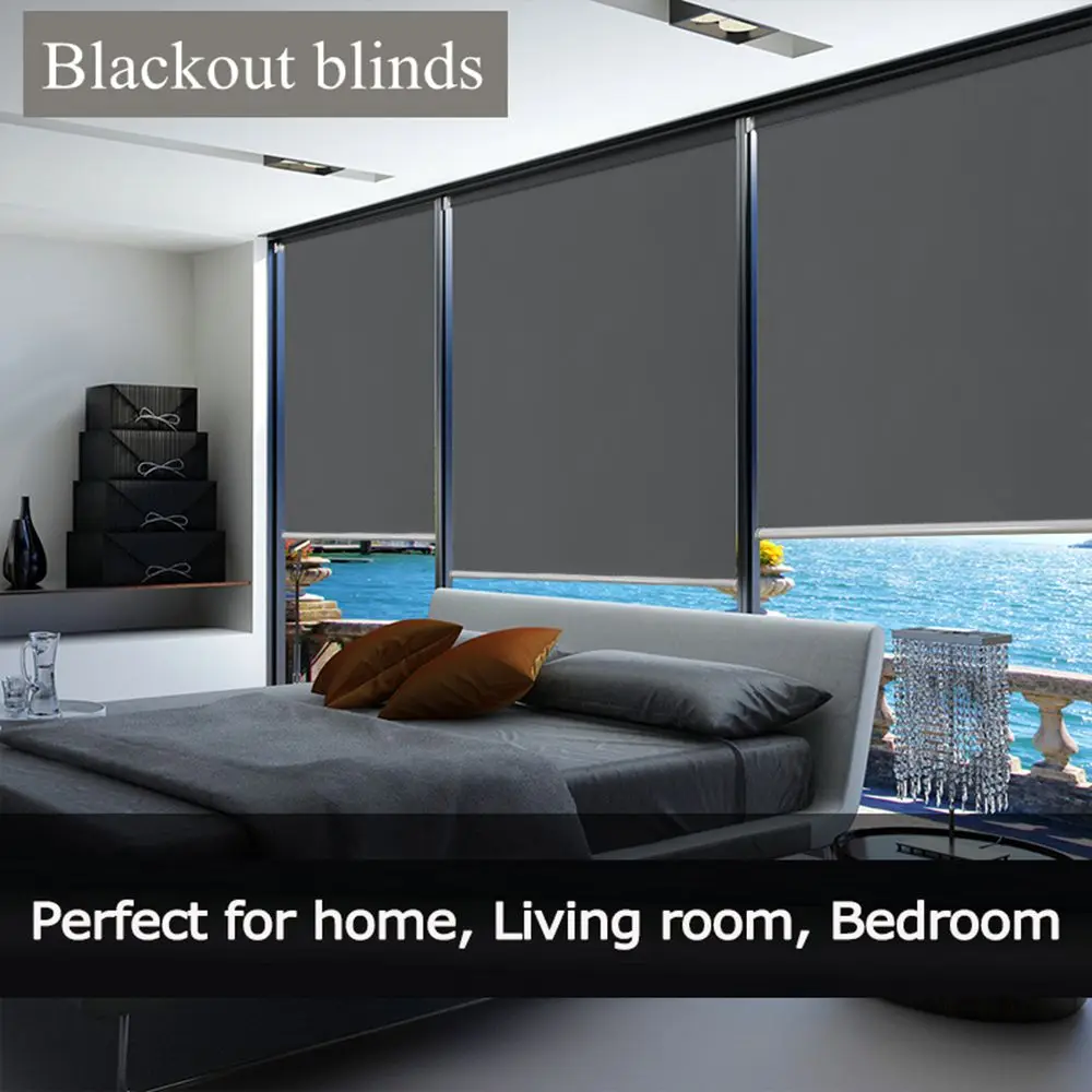

Factory Direct Blackout Roller Blinds Curtain Office/Home Solid Full Shade Thick Window Blinds