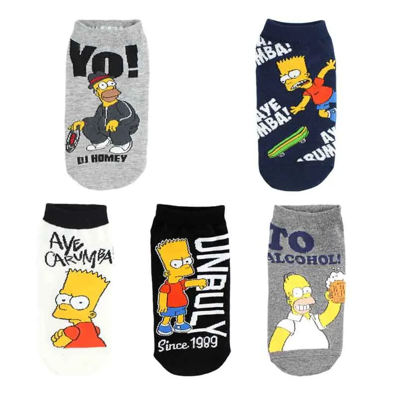 Короткие Семейные носки с героями мультфильмов для взрослых Барт эйв Эйб мужчина